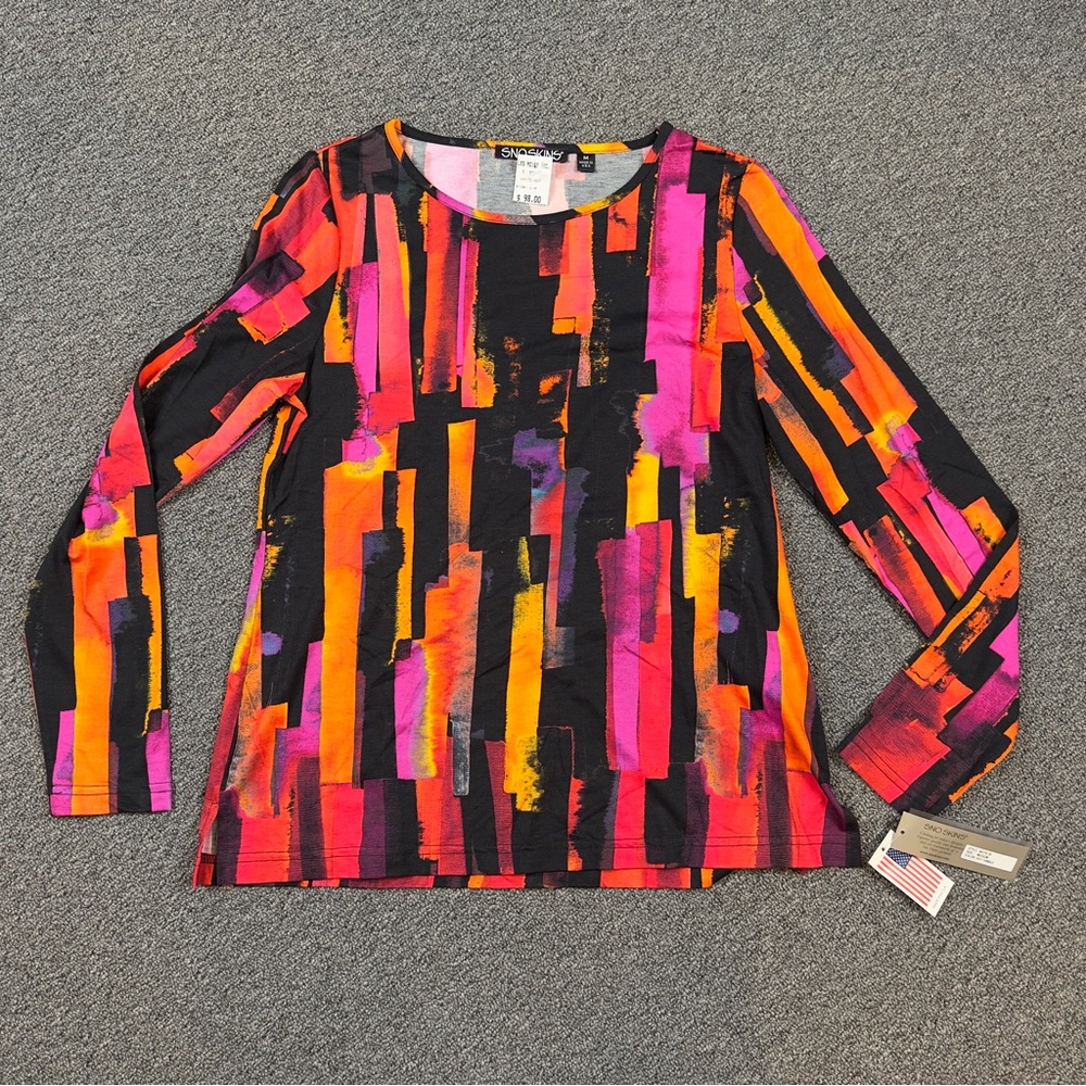 SNO SKINS Vibrant Stripe Long Sleeve Top